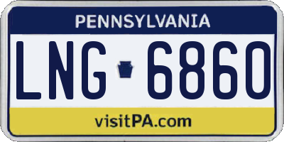 PA license plate LNG6860
