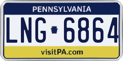 PA license plate LNG6864