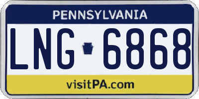 PA license plate LNG6868
