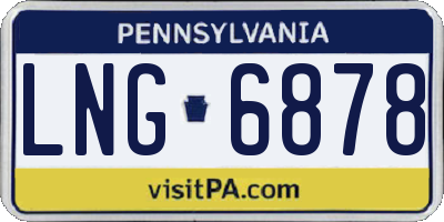 PA license plate LNG6878