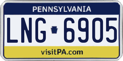 PA license plate LNG6905