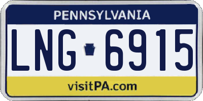 PA license plate LNG6915