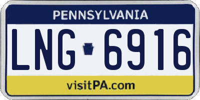 PA license plate LNG6916