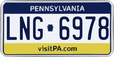 PA license plate LNG6978