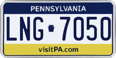 PA license plate LNG7050
