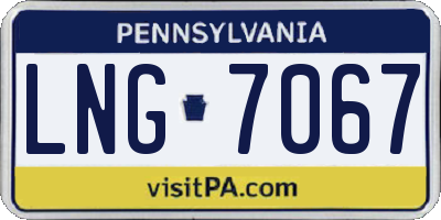 PA license plate LNG7067