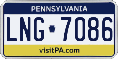 PA license plate LNG7086