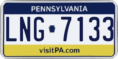 PA license plate LNG7133