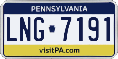 PA license plate LNG7191