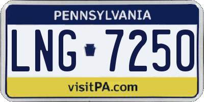 PA license plate LNG7250