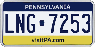 PA license plate LNG7253