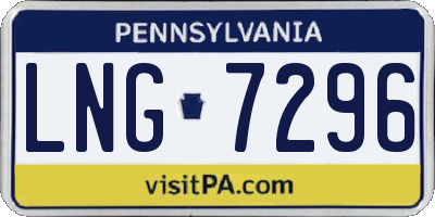 PA license plate LNG7296