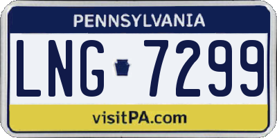 PA license plate LNG7299