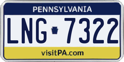 PA license plate LNG7322