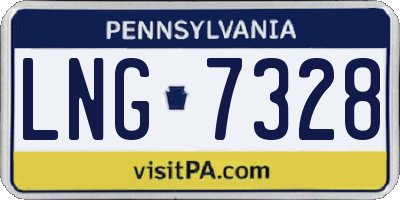 PA license plate LNG7328