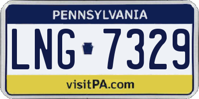 PA license plate LNG7329