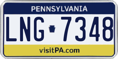 PA license plate LNG7348