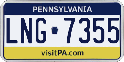 PA license plate LNG7355