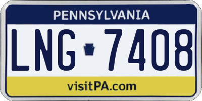 PA license plate LNG7408