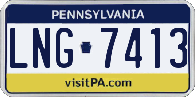 PA license plate LNG7413