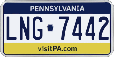 PA license plate LNG7442