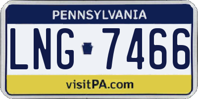 PA license plate LNG7466