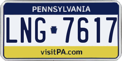 PA license plate LNG7617