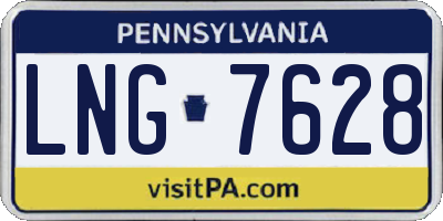 PA license plate LNG7628
