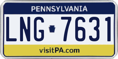 PA license plate LNG7631