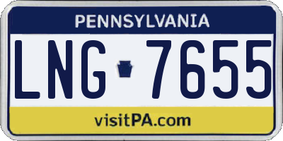 PA license plate LNG7655