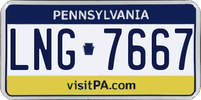 PA license plate LNG7667