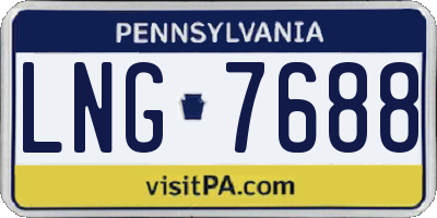 PA license plate LNG7688