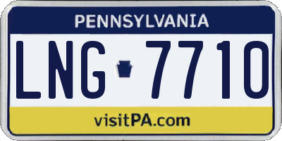 PA license plate LNG7710