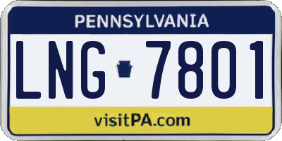PA license plate LNG7801