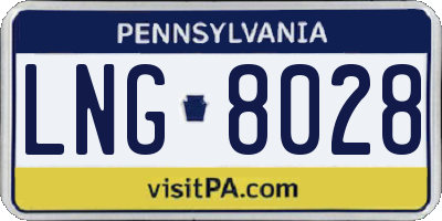 PA license plate LNG8028