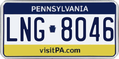 PA license plate LNG8046