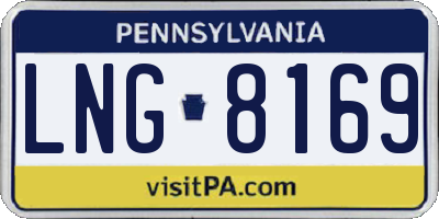 PA license plate LNG8169