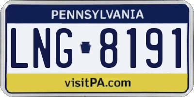 PA license plate LNG8191