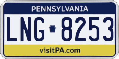 PA license plate LNG8253