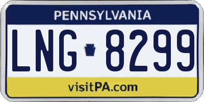 PA license plate LNG8299
