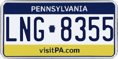 PA license plate LNG8355