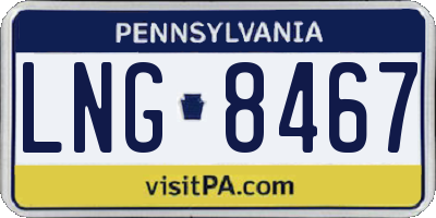 PA license plate LNG8467