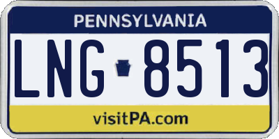 PA license plate LNG8513