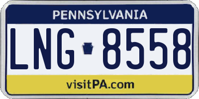 PA license plate LNG8558