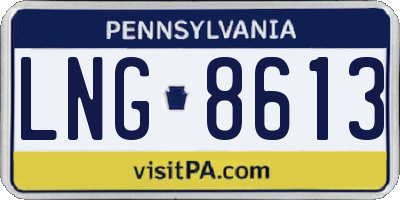 PA license plate LNG8613
