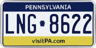 PA license plate LNG8622
