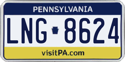 PA license plate LNG8624