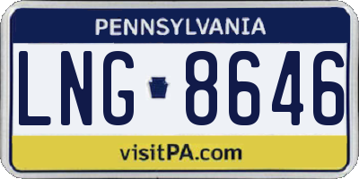 PA license plate LNG8646