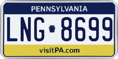 PA license plate LNG8699