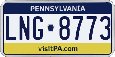 PA license plate LNG8773